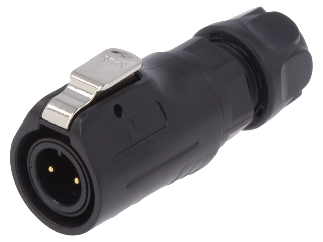 Connector: rond; stekker; maat 12; 02; mannelijk; PIN: 2; verguld; 5A Connector: rond; stekker; maat 12; 02; mannelijk; PIN: 2; verguld; 5A